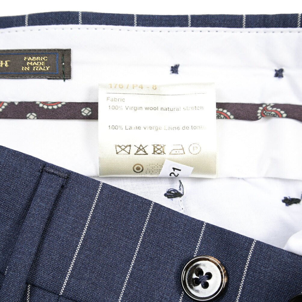 BERWICH “BARBER” ウール100% ツータックスラックス / CANONICO製生地 ネイビー(blue) 44 | GUARDAROBA MILANO OFFICIAL STORE