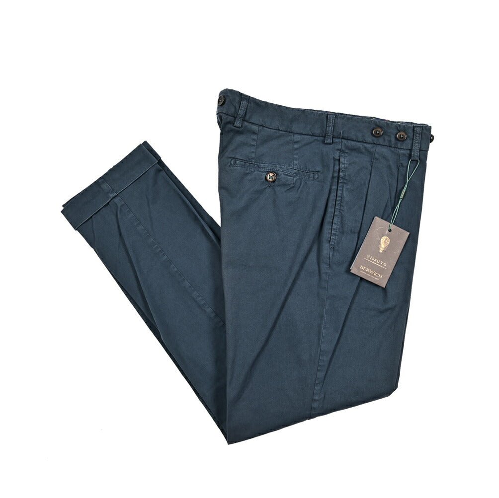 BERWICH "BARBER" ストレッチコットン ツータックスラックス｜425198 - 44｜GUARDAROBA MILANO OFFICIAL STORE