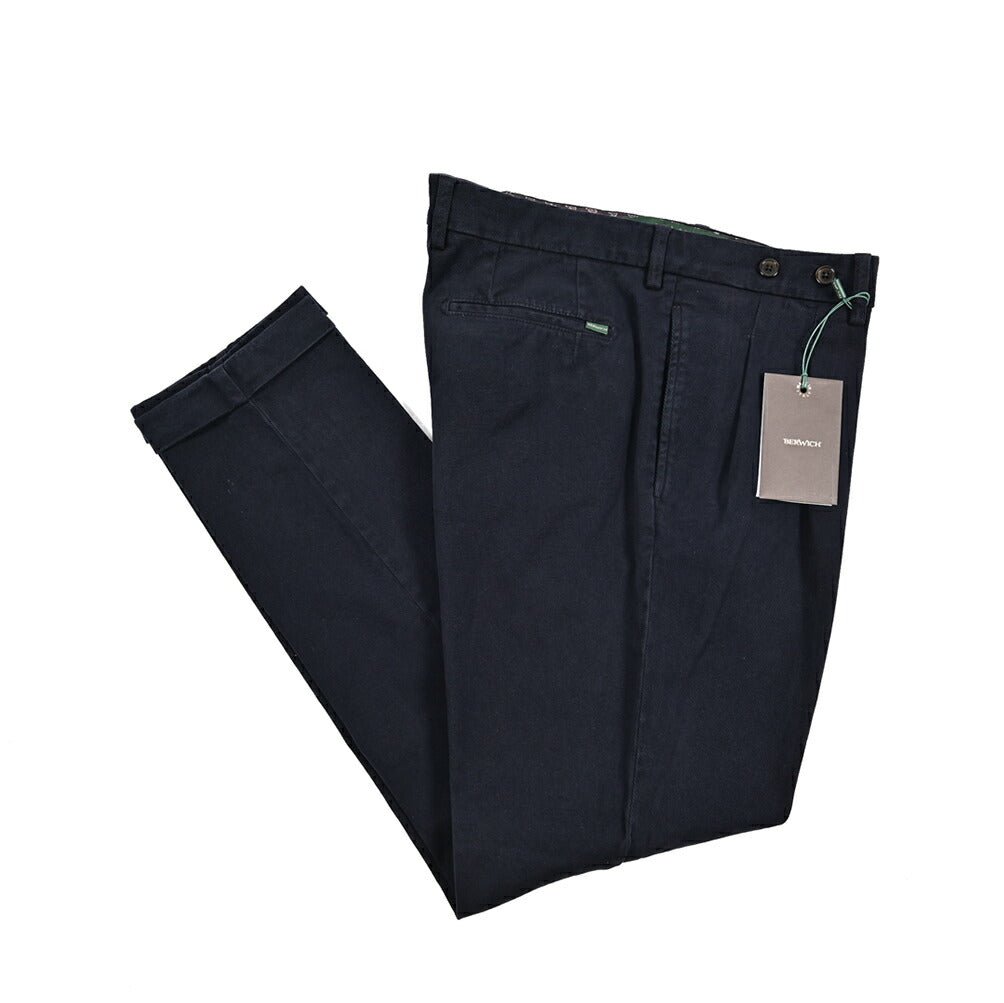 BERWICH "BARBER" ストレッチコットン ツータックパンツ｜433715-48｜GUARDAROBA MILANO OFFICIAL STORE