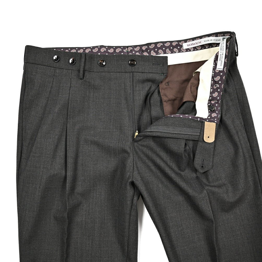BERWICH "BARBER" 高機能ストレッチウール ツータックスラックス｜433983-50｜GUARDAROBA MILANO OFFICIAL STORE