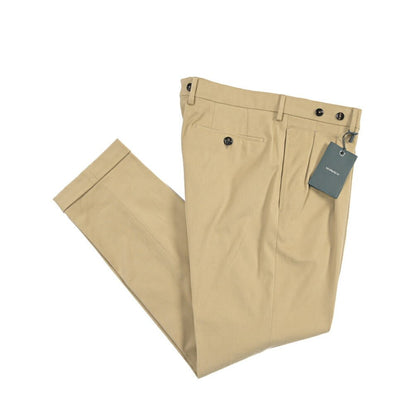 BERWICH “BARBER” ストレッチコットン ツータックパンツ ベージュ(beige) 48 | GUARDAROBA MILANO OFFICIAL STORE