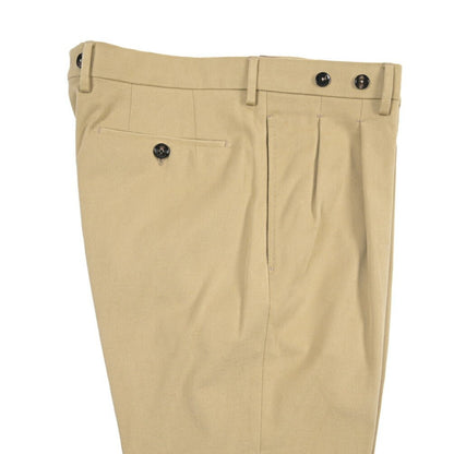 BERWICH “BARBER” ストレッチコットン ツータックパンツ ベージュ(beige) 48 | GUARDAROBA MILANO OFFICIAL STORE