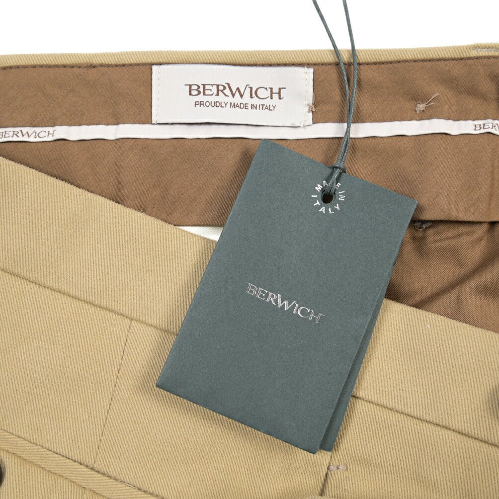 BERWICH “BARBER” ストレッチコットン ツータックパンツ ベージュ(beige) 48 | GUARDAROBA MILANO OFFICIAL STORE