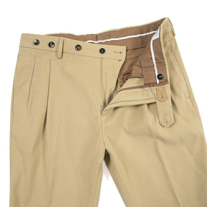 BERWICH “BARBER” ストレッチコットン ツータックパンツ ベージュ(beige) 48 | GUARDAROBA MILANO OFFICIAL STORE