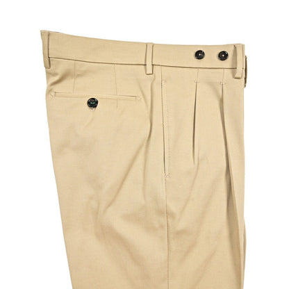 BERWICH “BARBER” ストレッチコットン ツータックパンツ ベージュ(beige) 44 | GUARDAROBA MILANO OFFICIAL STORE