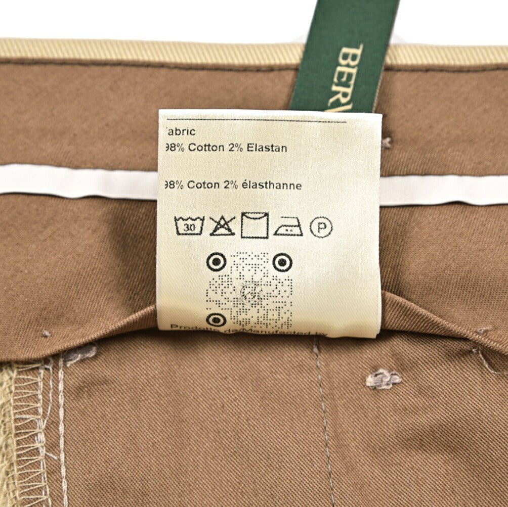 BERWICH “BARBER” ストレッチコットン ツータックパンツ ベージュ(beige) 44 | GUARDAROBA MILANO OFFICIAL STORE