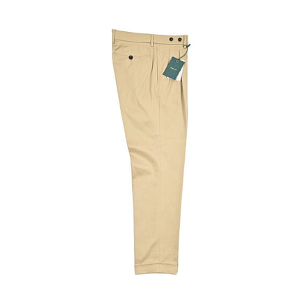 BERWICH “BARBER” ストレッチコットン ツータックパンツ ベージュ(beige) 44 | GUARDAROBA MILANO OFFICIAL STORE
