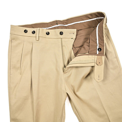 BERWICH “BARBER” ストレッチコットン ツータックパンツ ベージュ(beige) 44 | GUARDAROBA MILANO OFFICIAL STORE