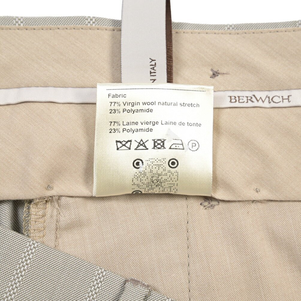 BERWICH “BARBER” ツータックウールスラックス グレージュ(desert) 46 | GUARDAROBA MILANO OFFICIAL STORE