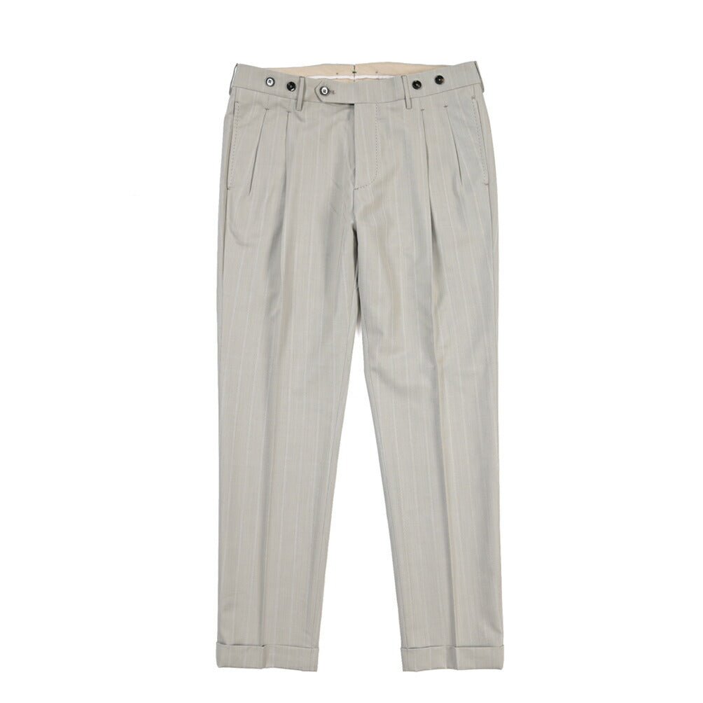 BERWICH “BARBER” ツータックウールスラックス グレージュ(desert) 46 | GUARDAROBA MILANO OFFICIAL STORE
