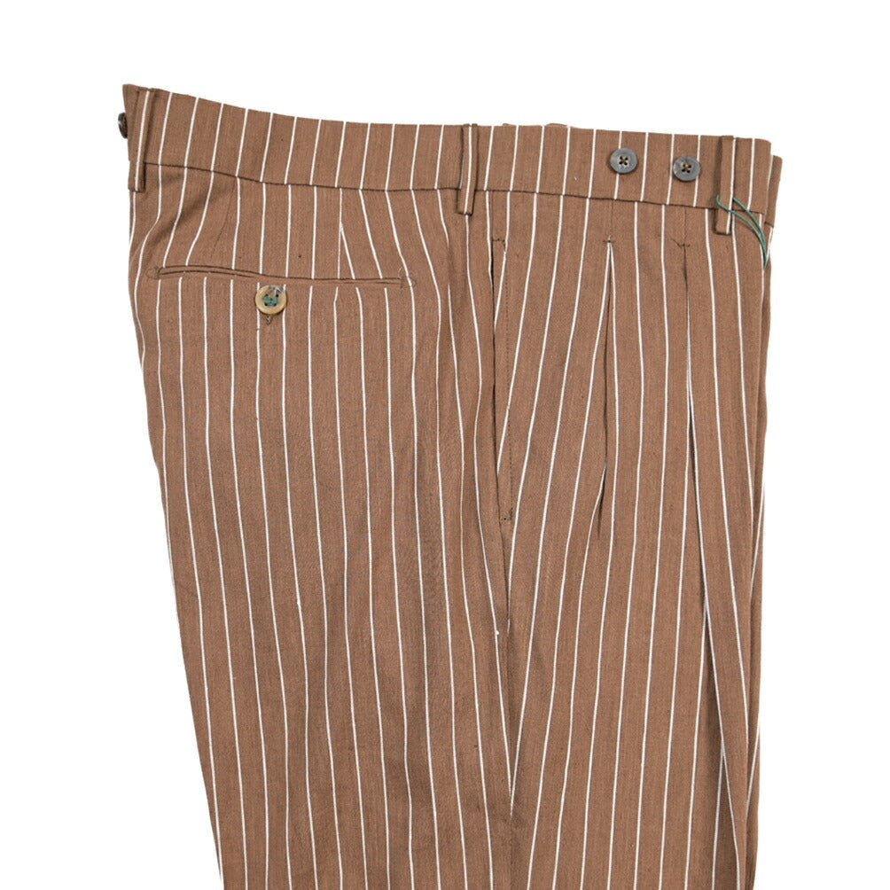 BERWICH “BARBER” リヨセル混リネン ツータックスラックス ブラウン(brown) 52 | GUARDAROBA MILANO OFFICIAL STORE