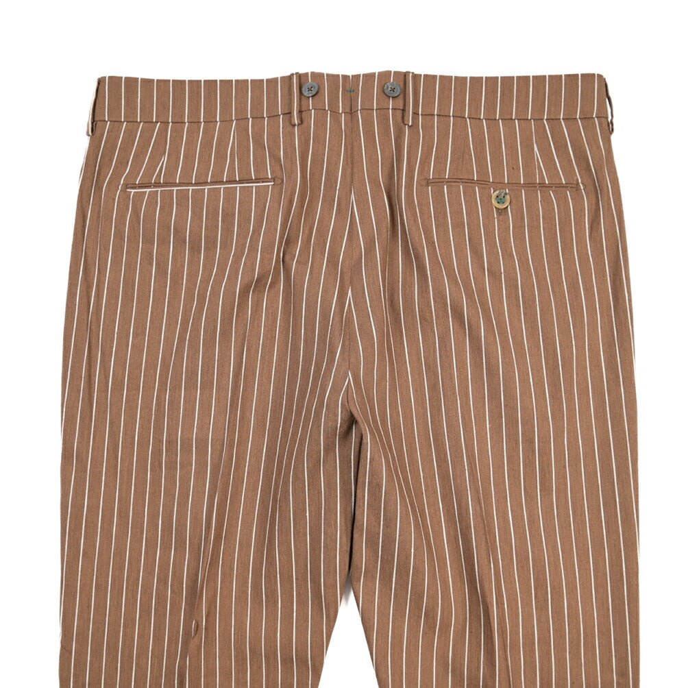 BERWICH “BARBER” リヨセル混リネン ツータックスラックス ブラウン(brown) 52 | GUARDAROBA MILANO OFFICIAL STORE