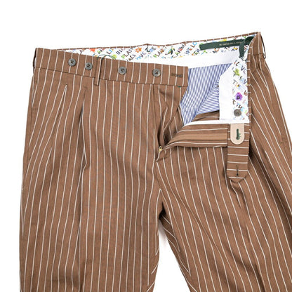 BERWICH “BARBER” リヨセル混リネン ツータックスラックス ブラウン(brown) 52 | GUARDAROBA MILANO OFFICIAL STORE