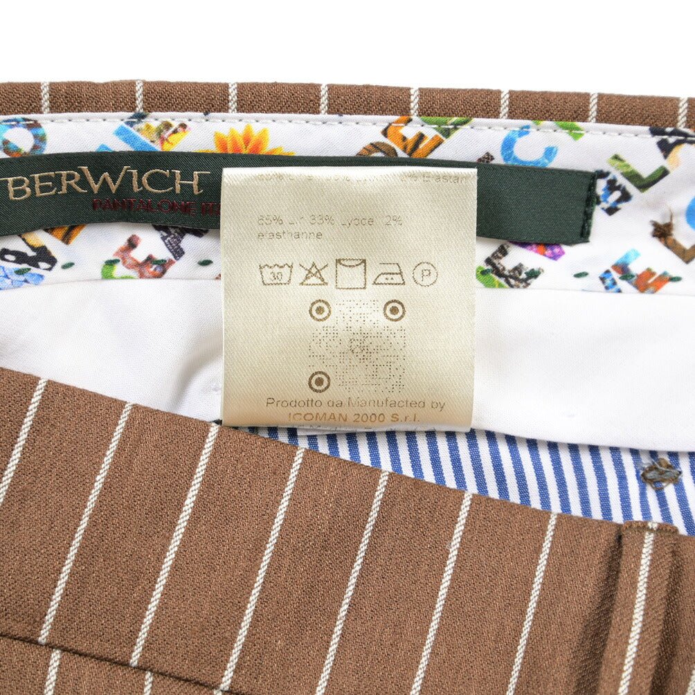 BERWICH “BARBER” リヨセル混リネン ツータックスラックス ブラウン(brown) 52 | GUARDAROBA MILANO OFFICIAL STORE