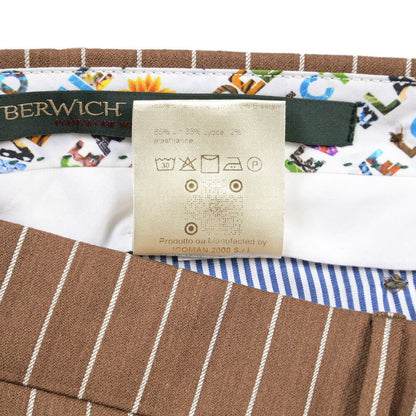 BERWICH “BARBER” リヨセル混リネン ツータックスラックス ブラウン(brown) 52 | GUARDAROBA MILANO OFFICIAL STORE