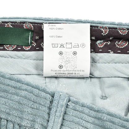 BERWICH “BARBER - GD” コットン100% 太畝コーデュロイツータックパンツ ブルー(ds1471) 44 | GUARDAROBA MILANO OFFICIAL STORE