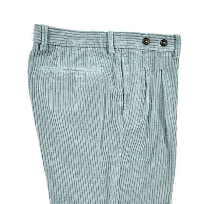 BERWICH “BARBER - GD” コットン100% 太畝コーデュロイツータックパンツ ブルー(ds1471) 44 | GUARDAROBA MILANO OFFICIAL STORE