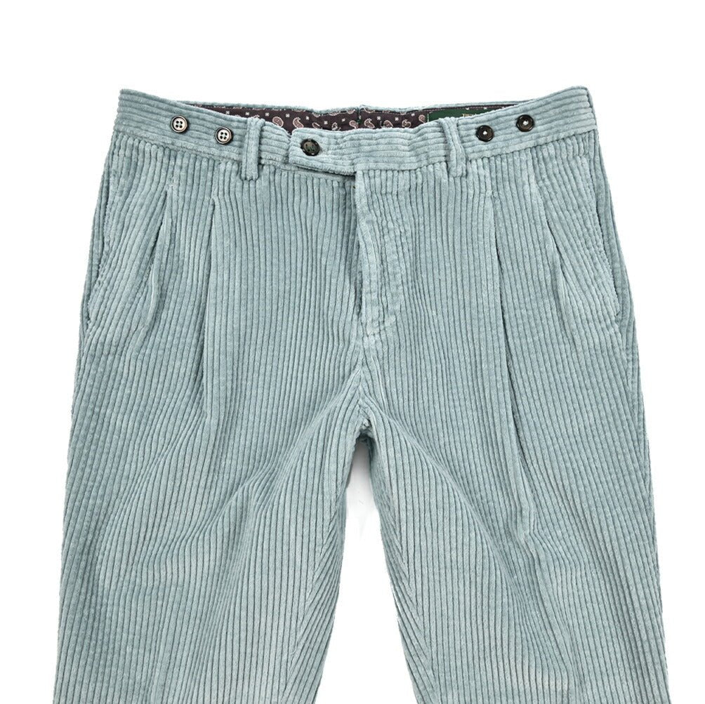 BERWICH “BARBER - GD” コットン100% 太畝コーデュロイツータックパンツ ブルー(ds1471) 44 | GUARDAROBA MILANO OFFICIAL STORE