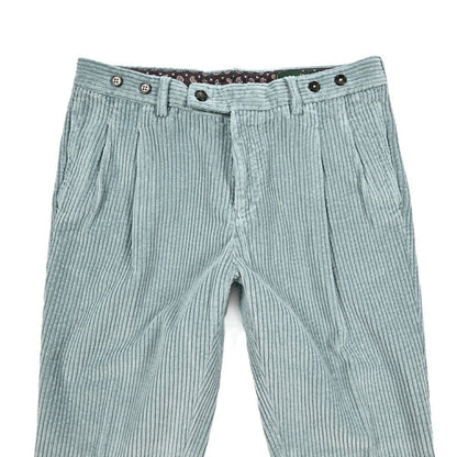 BERWICH “BARBER - GD” コットン100% 太畝コーデュロイツータックパンツ ブルー(ds1471) 44 | GUARDAROBA MILANO OFFICIAL STORE
