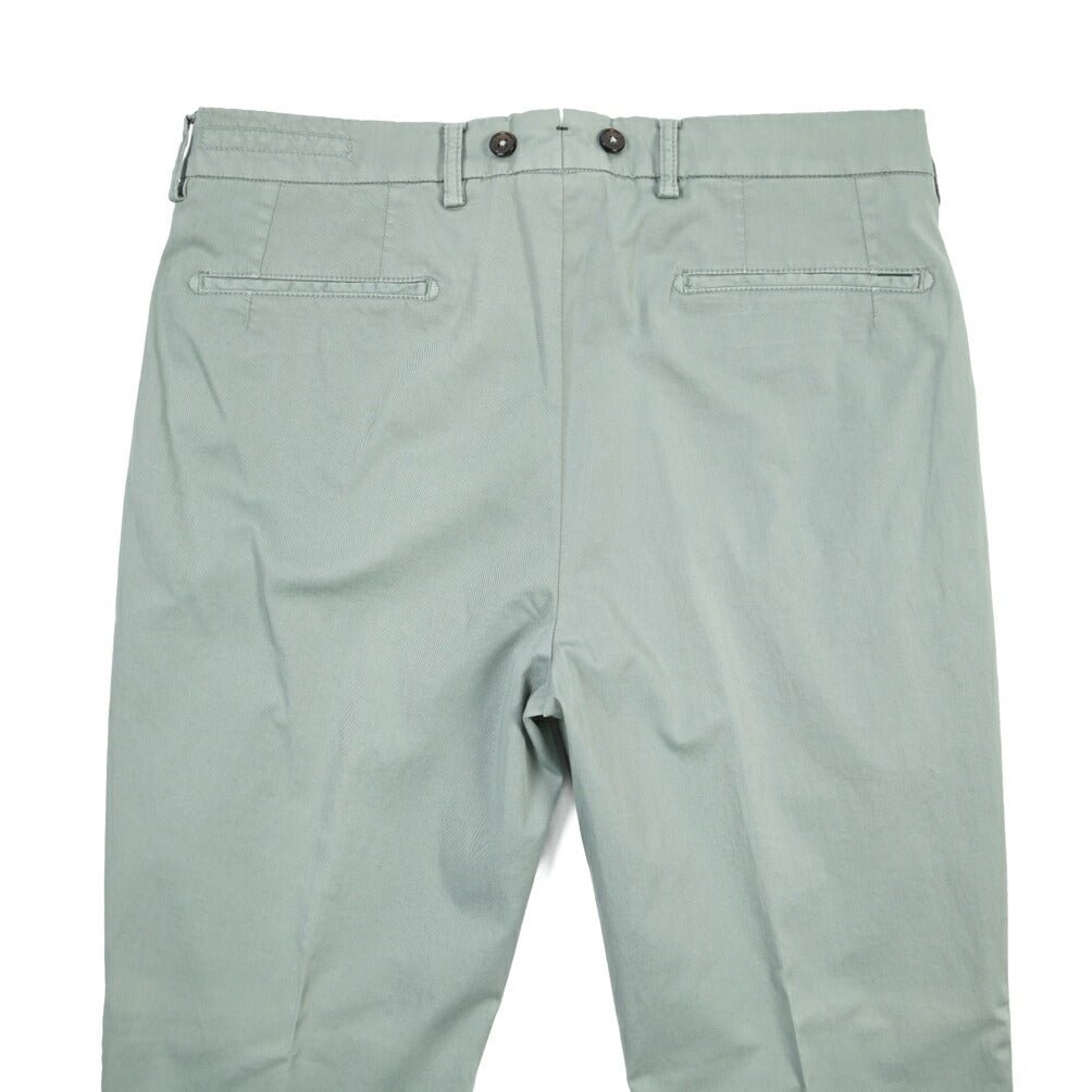 BERWICH “BARBER-GD” ストレッチコットン ツータックチノパンツ グリーン(salvia821) 46 | GUARDAROBA MILANO OFFICIAL STORE