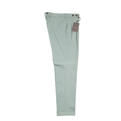 BERWICH “BARBER-GD” ストレッチコットン ツータックチノパンツ グリーン(salvia821) 46 | GUARDAROBA MILANO OFFICIAL STORE