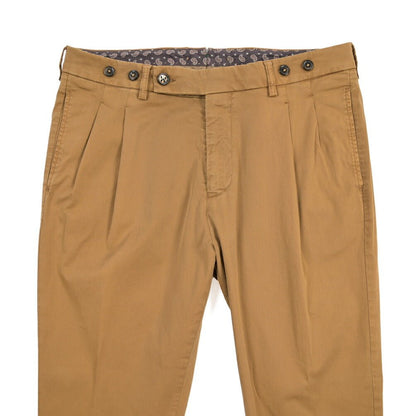 BERWICH “BARBER-GD” ストレッチコットン ツータックチノパンツ ブラウン(tabacco280) 46 | GUARDAROBA MILANO OFFICIAL STORE