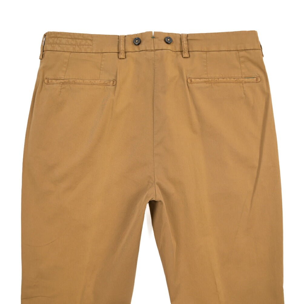 BERWICH “BARBER-GD” ストレッチコットン ツータックチノパンツ ブラウン(tabacco280) 46 | GUARDAROBA MILANO OFFICIAL STORE