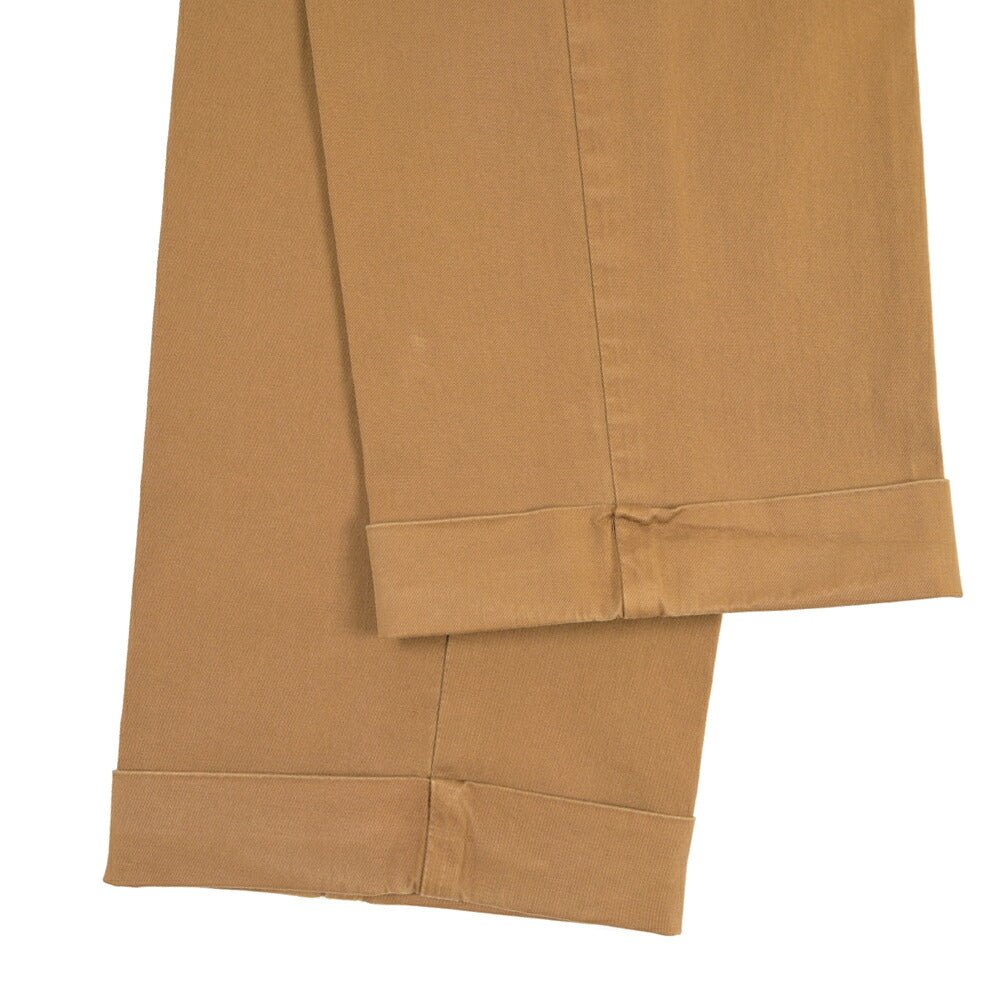 BERWICH “BARBER-GD” ストレッチコットン ツータックチノパンツ ブラウン(tabacco280) 46 | GUARDAROBA MILANO OFFICIAL STORE
