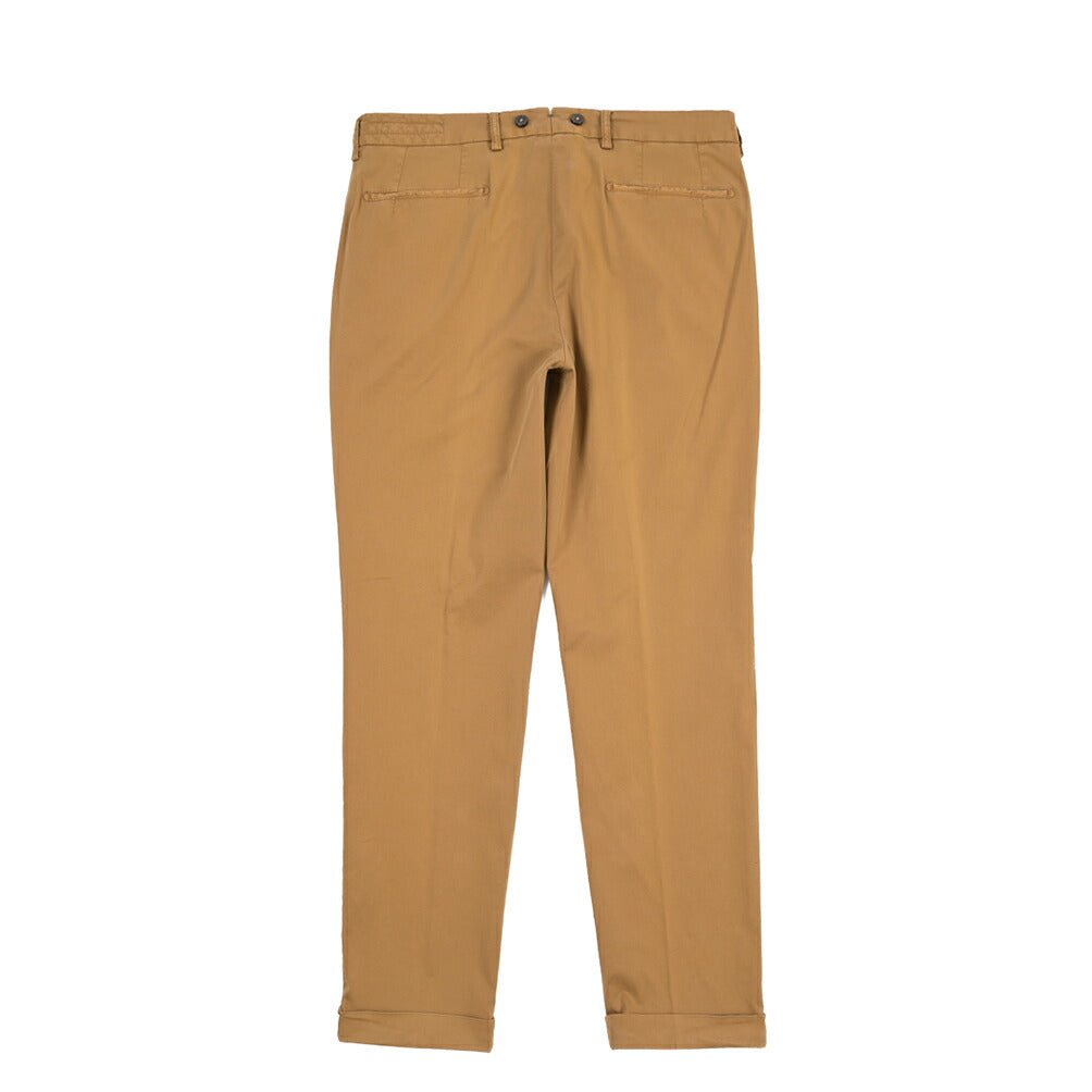 BERWICH “BARBER-GD” ストレッチコットン ツータックチノパンツ ブラウン(tabacco280) 46 | GUARDAROBA MILANO OFFICIAL STORE