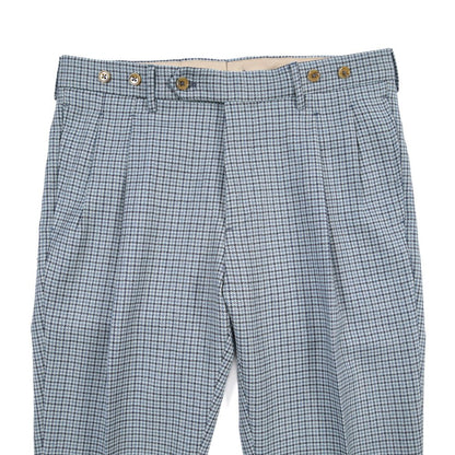 BERWICH “BARBER LONG” ヴァージンウール100% ツータックスラックス ブルー(sky) 46 | GUARDAROBA MILANO OFFICIAL STORE