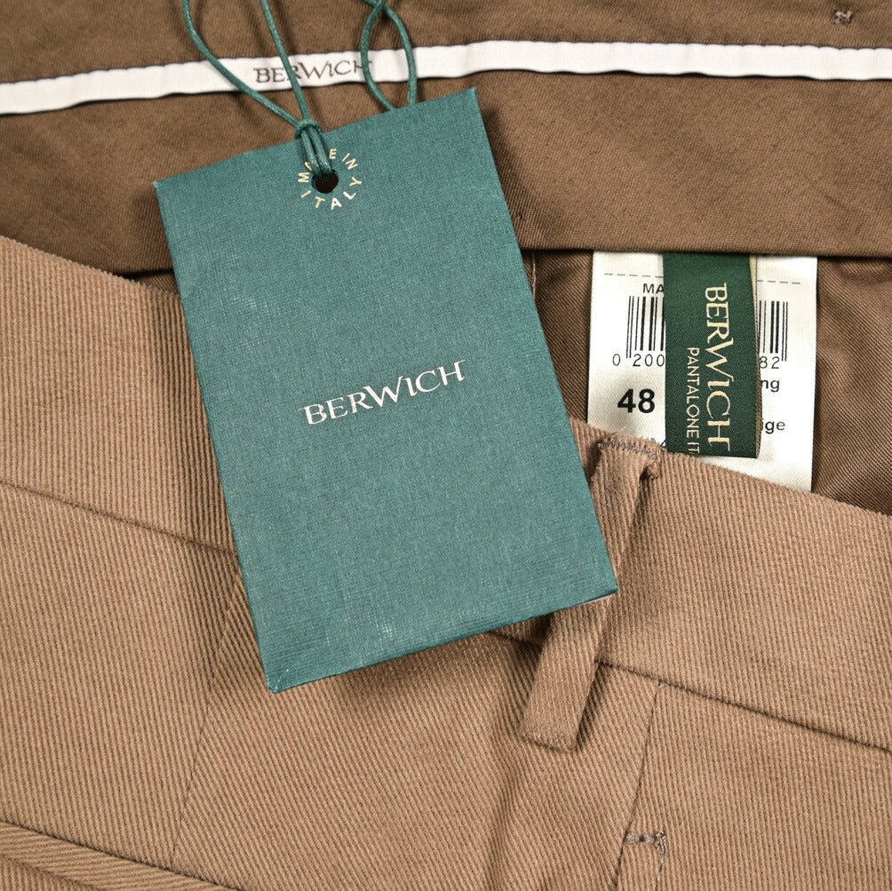BERWICH "BARBER LONG" ストレッチコットン ツータックパンツ｜433630-44｜GUARDAROBA MILANO OFFICIAL STORE