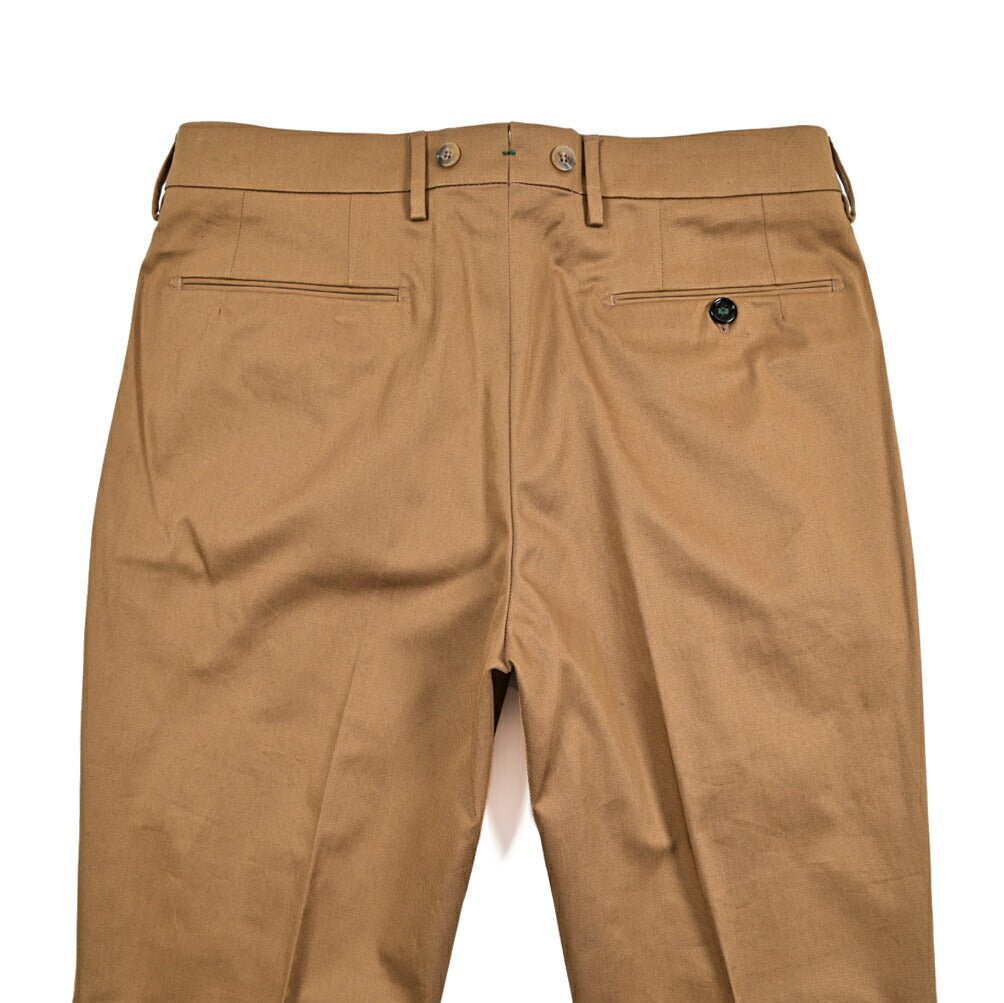 BERWICH "BARBER LONG" ストレッチコットン ツータックパンツ ブラウン(khaki) 46 | GUARDAROBA MILANO OFFICIAL STORE
