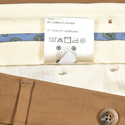 BERWICH "BARBER LONG" ストレッチコットン ツータックパンツ ブラウン(khaki) 46 | GUARDAROBA MILANO OFFICIAL STORE