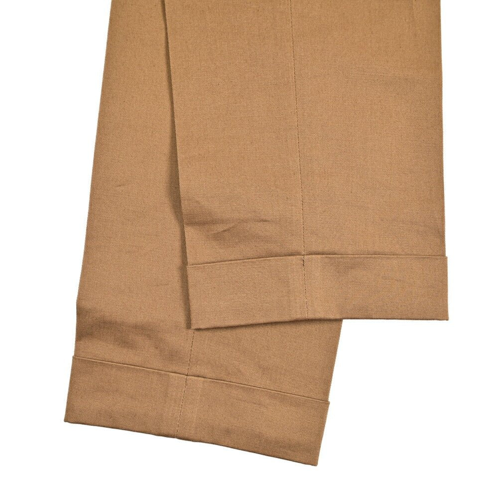 BERWICH "BARBER LONG" ストレッチコットン ツータックパンツ ブラウン(khaki) 46 | GUARDAROBA MILANO OFFICIAL STORE