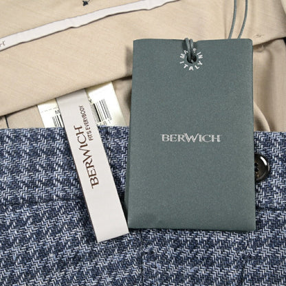 BERWICH “BARBER LONG” コットン混リネン ツータックパンツ ネイビー(blue) 46 | GUARDAROBA MILANO OFFICIAL STORE