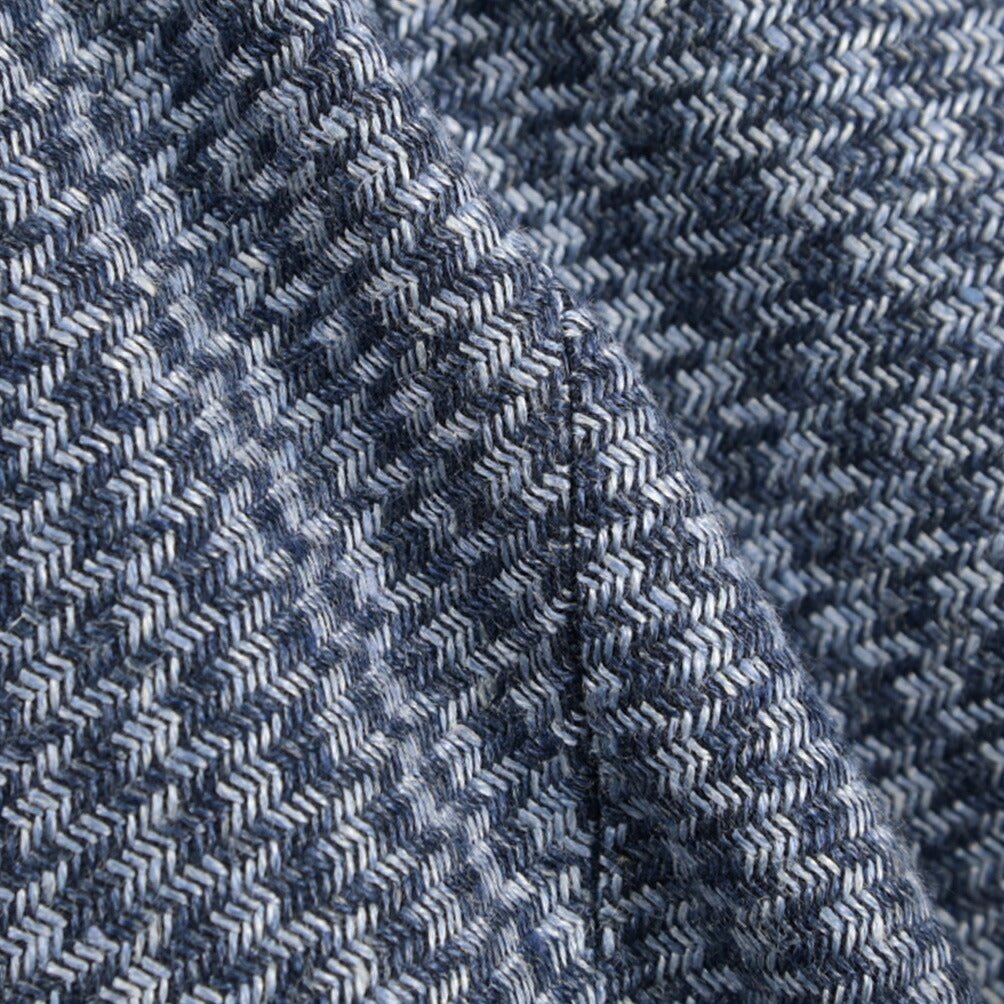 BERWICH “BARBER LONG” コットン混リネン ツータックパンツ ネイビー(blue) 46 | GUARDAROBA MILANO OFFICIAL STORE