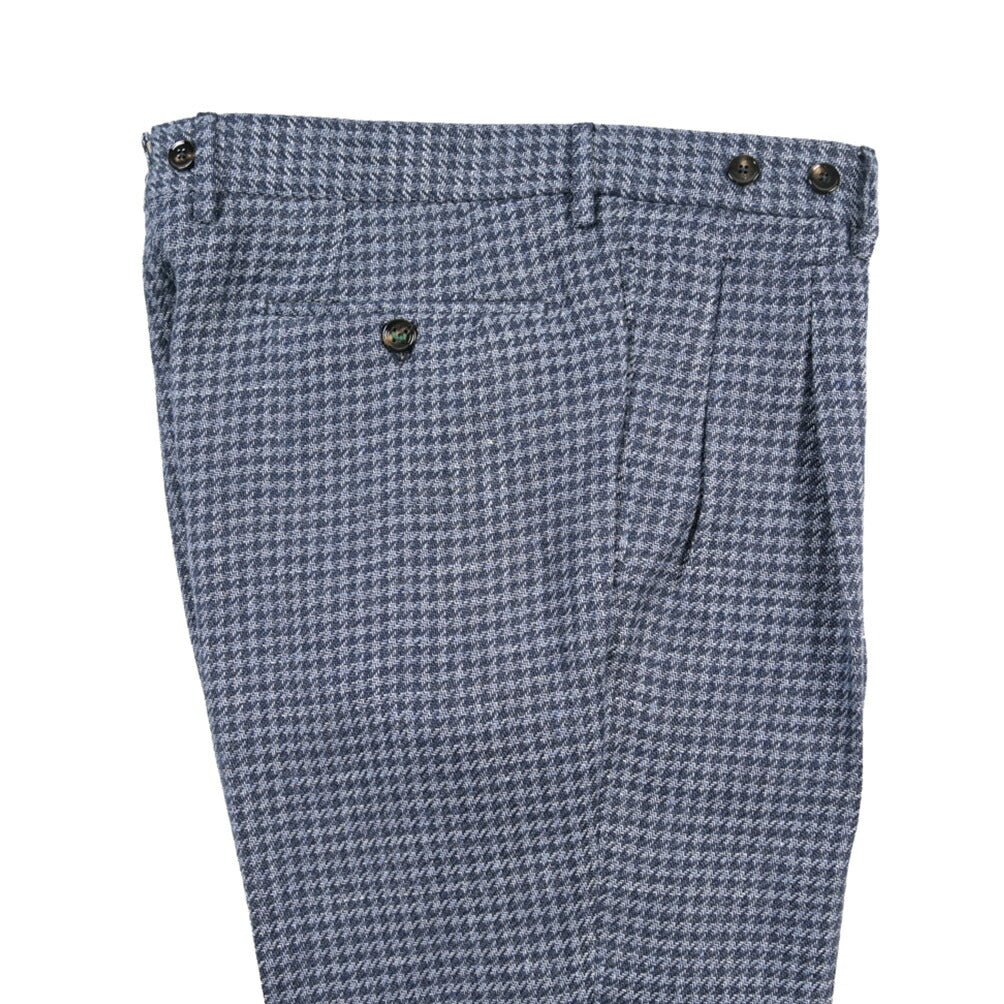 BERWICH “BARBER LONG” コットン混リネン ツータックパンツ ネイビー(blue) 46 | GUARDAROBA MILANO OFFICIAL STORE