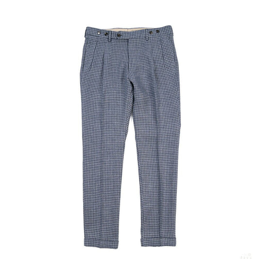BERWICH “BARBER LONG” コットン混リネン ツータックパンツ ネイビー(blue) 46 | GUARDAROBA MILANO OFFICIAL STORE