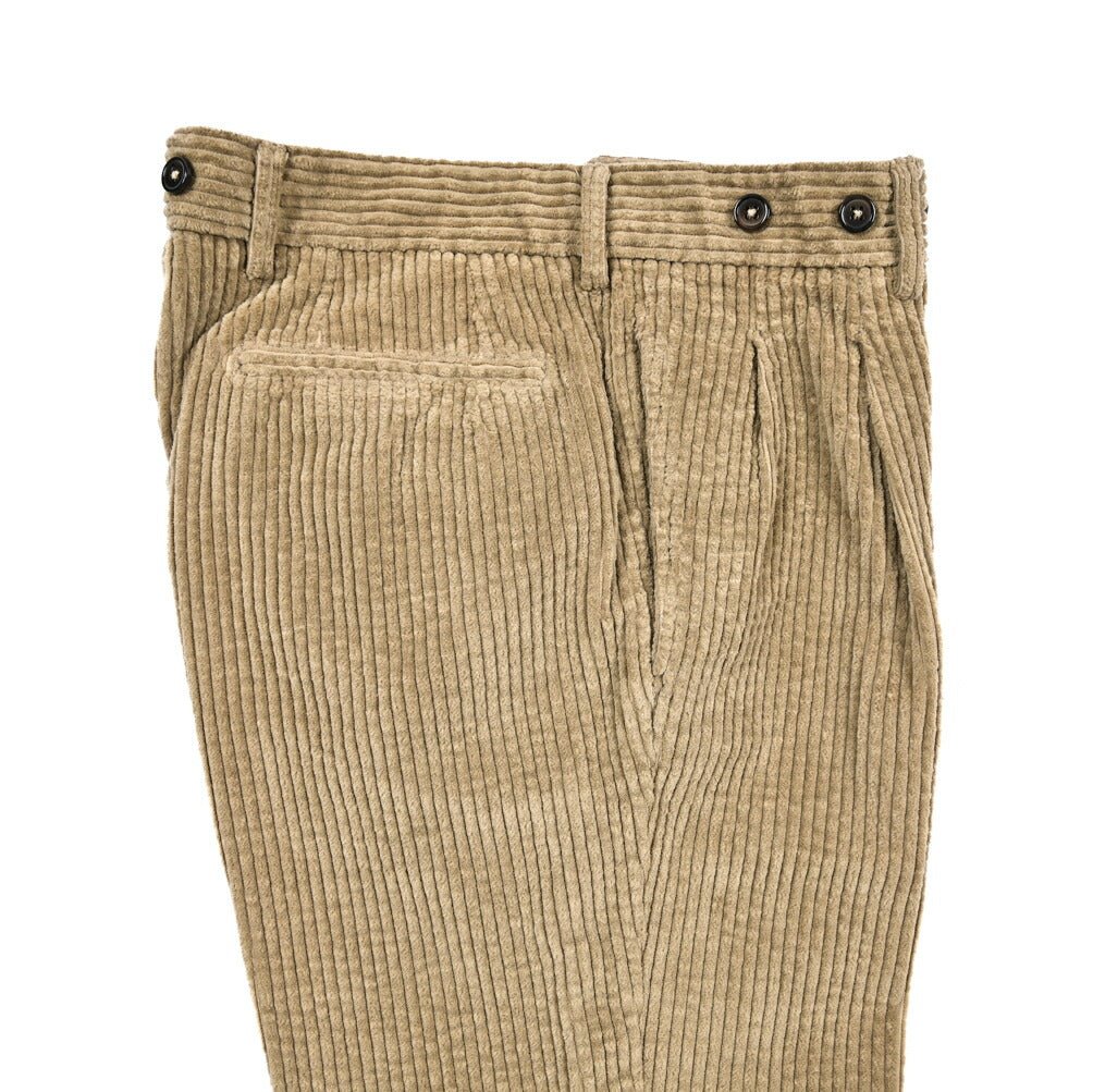 BERWICH “BARBER LONG - GD” コットン100% 太畝コーデュロイツータックパンツ ライトブラウン(ds591) 46 | GUARDAROBA MILANO OFFICIAL STORE
