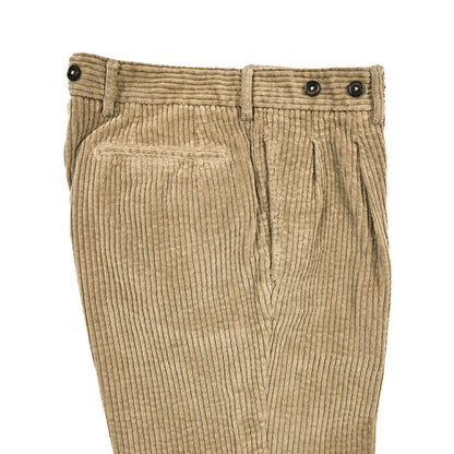 BERWICH “BARBER LONG - GD” コットン100% 太畝コーデュロイツータックパンツ ライトブラウン(ds591) 46 | GUARDAROBA MILANO OFFICIAL STORE