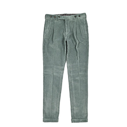 BERWICH “BARBER LONG - GD” コットン100% 太畝コーデュロイツータックパンツ グリーン(ds1471) 44 | GUARDAROBA MILANO OFFICIAL STORE