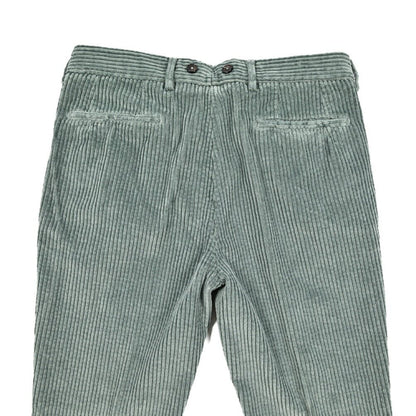 BERWICH “BARBER LONG - GD” コットン100% 太畝コーデュロイツータックパンツ グリーン(ds1471) 44 | GUARDAROBA MILANO OFFICIAL STORE