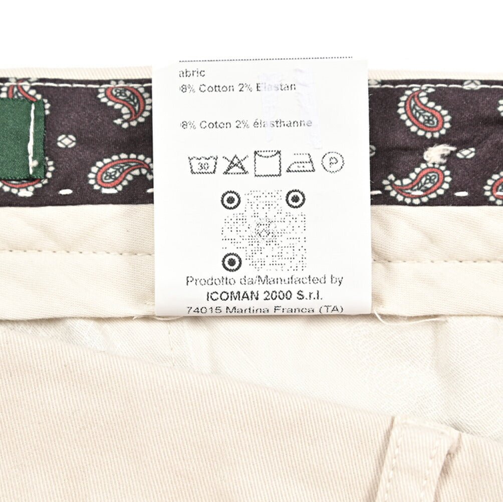 BERWICH “BARBER LONG - GD” ストレッチコットン ツータックパンツ オフホワイト(latte802) 48 | GUARDAROBA MILANO OFFICIAL STORE