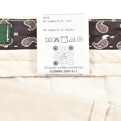 BERWICH “BARBER LONG - GD” ストレッチコットン ツータックパンツ オフホワイト(latte802) 48 | GUARDAROBA MILANO OFFICIAL STORE