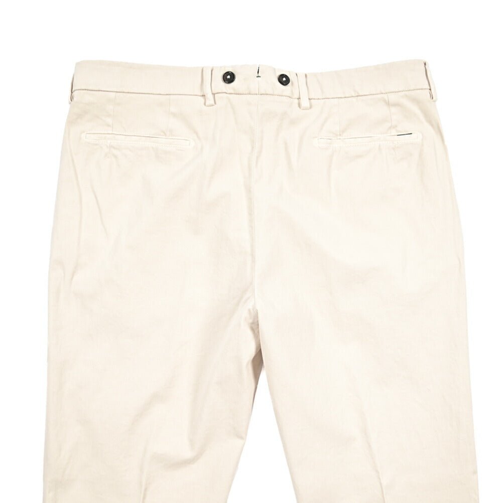 BERWICH “BARBER LONG - GD” ストレッチコットン ツータックパンツ オフホワイト(latte802) 48 | GUARDAROBA MILANO OFFICIAL STORE