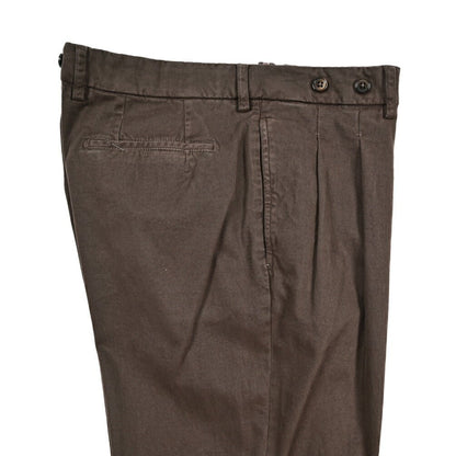 BERWICH “BARBER LONG - GD” ストレッチコットン ツータックパンツ ブラウン(moro1432) 50 | GUARDAROBA MILANO OFFICIAL STORE