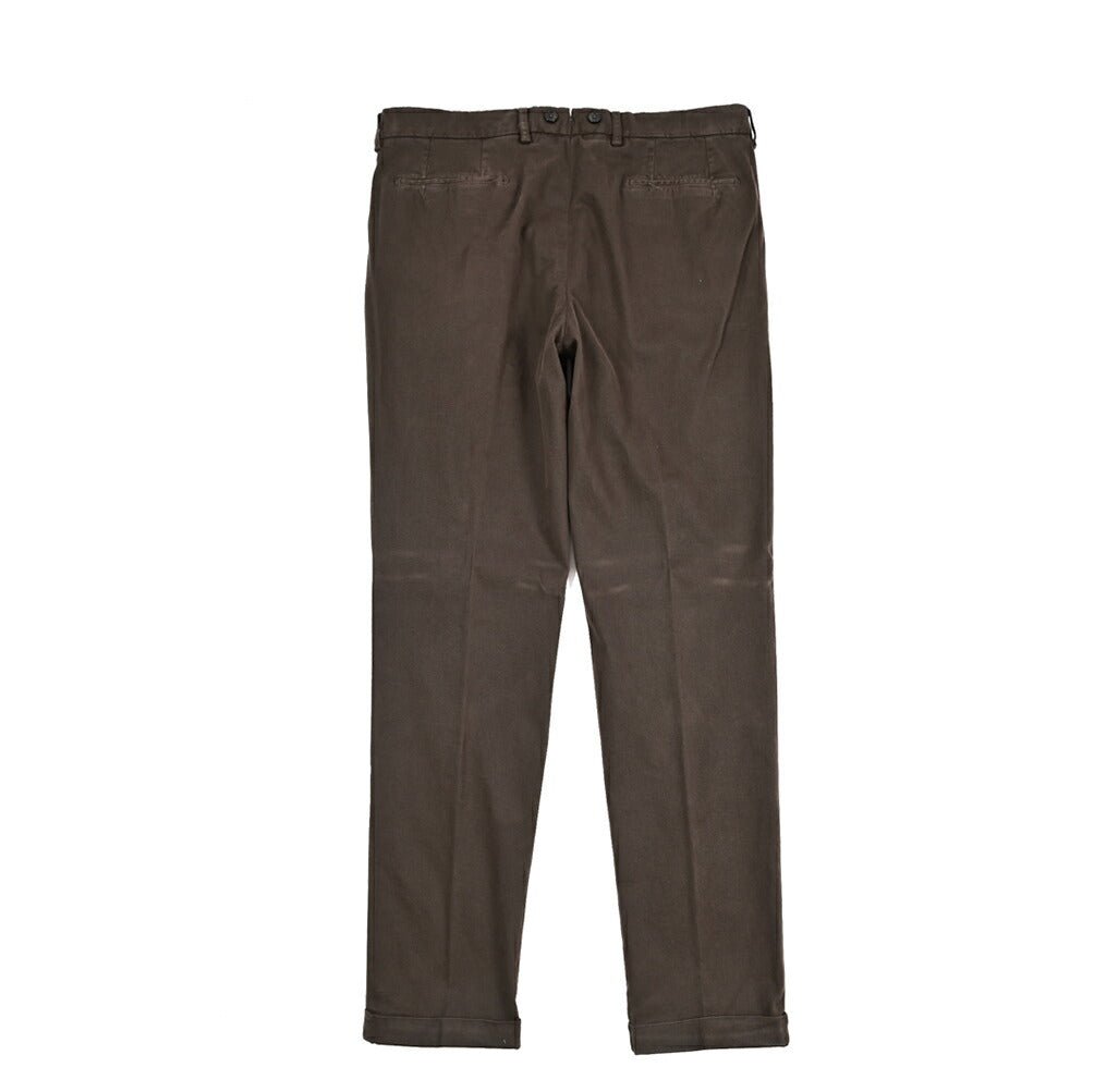 BERWICH “BARBER LONG - GD” ストレッチコットン ツータックパンツ ブラウン(moro1432) 50 | GUARDAROBA MILANO OFFICIAL STORE