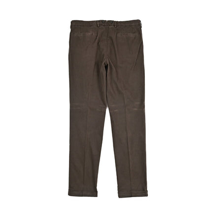 BERWICH “BARBER LONG - GD” ストレッチコットン ツータックパンツ ブラウン(moro1432) 50 | GUARDAROBA MILANO OFFICIAL STORE