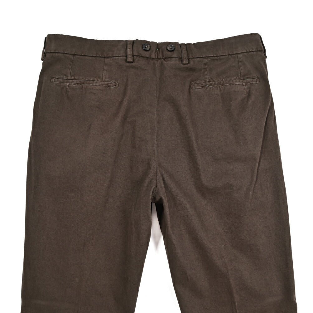 BERWICH “BARBER LONG - GD” ストレッチコットン ツータックパンツ ブラウン(moro1432) 50 | GUARDAROBA MILANO OFFICIAL STORE