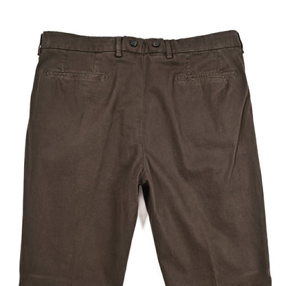 BERWICH “BARBER LONG - GD” ストレッチコットン ツータックパンツ ブラウン(moro1432) 50 | GUARDAROBA MILANO OFFICIAL STORE